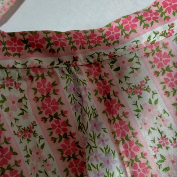 Vintage Homemade Kitchen Half Apron And Oven Mitt Pink Green Floral - Picture 14 of 15